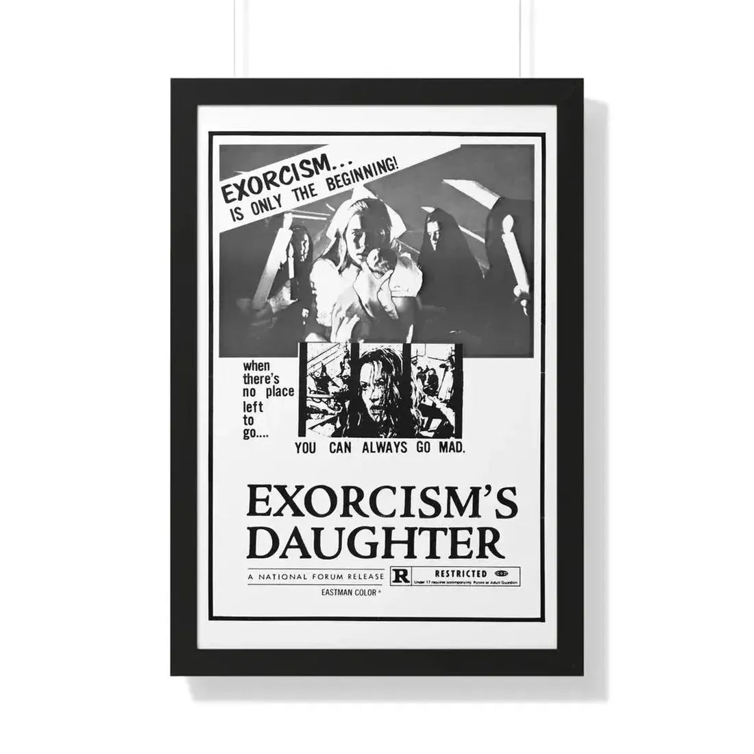 EXORCISM'S DAUGHTER 1971 - Framed Movie Poster 20" x 30" Black - The Sticker Space