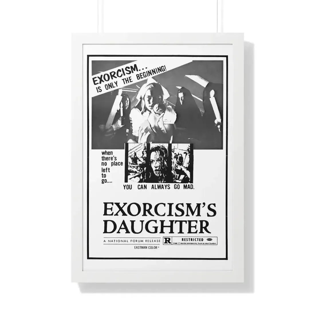 EXORCISM'S DAUGHTER 1971 - Framed Movie Poster 20" x 30" White - The Sticker Space