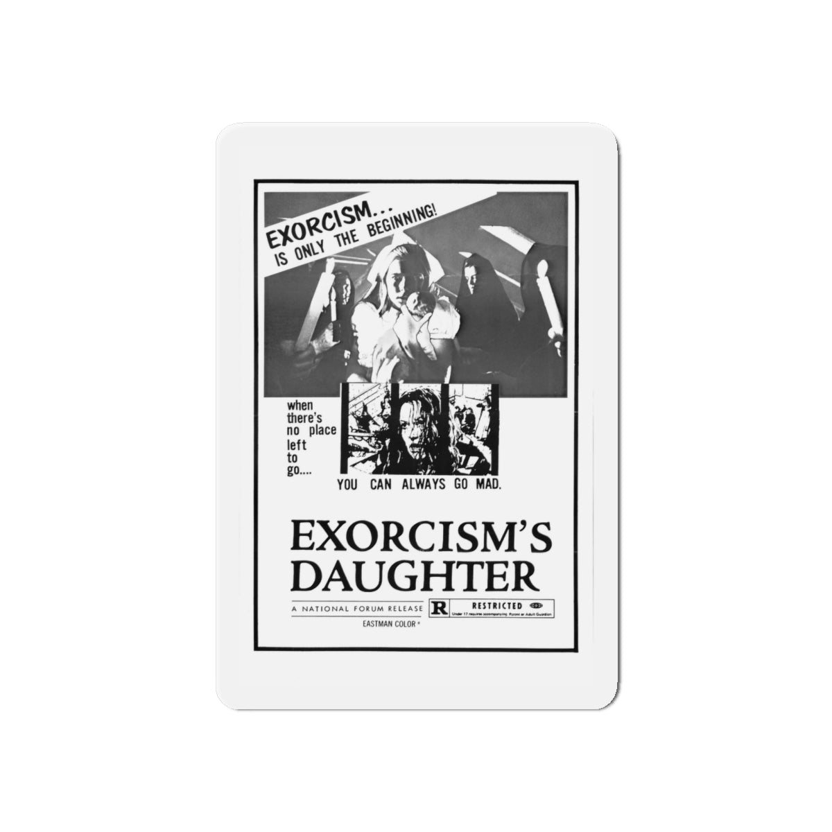 EXORCISM'S DAUGHTER 1971 Movie Poster - Die-Cut Magnet-6 × 6"-The Sticker Space