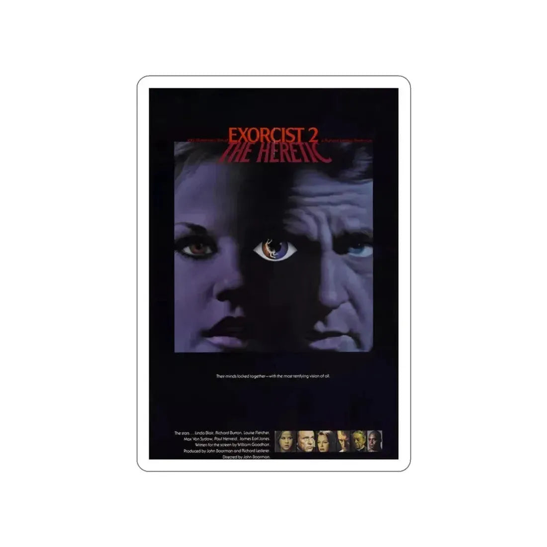 EXORCIST II 1977 Movie Poster STICKER Vinyl Die-Cut Decal 3 Inch - The Sticker Space