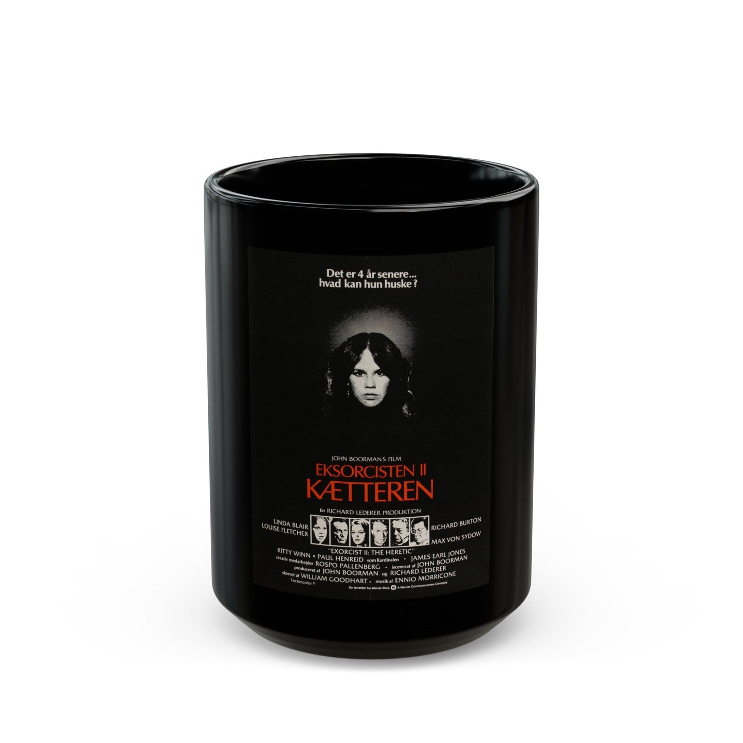 EXORCIST II (DANISH) 1977 Movie Poster - Black Coffee Mug-15oz-The Sticker Space