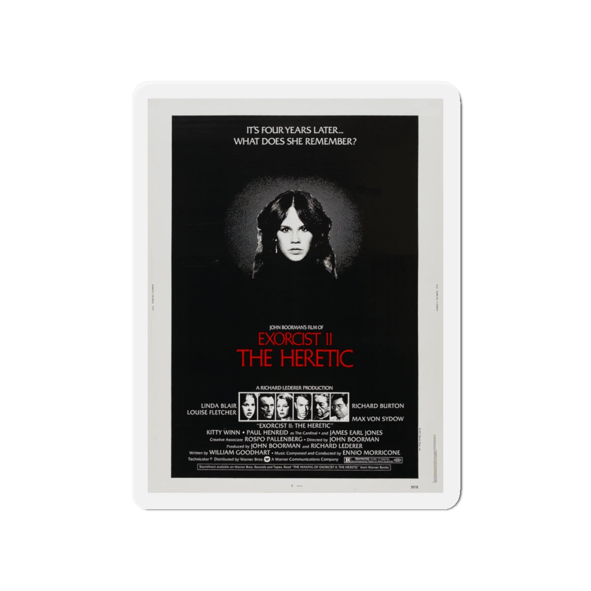 EXORCIST II THE HERETIC 1977 Movie Poster - Die-Cut Magnet-4" x 4"-The Sticker Space