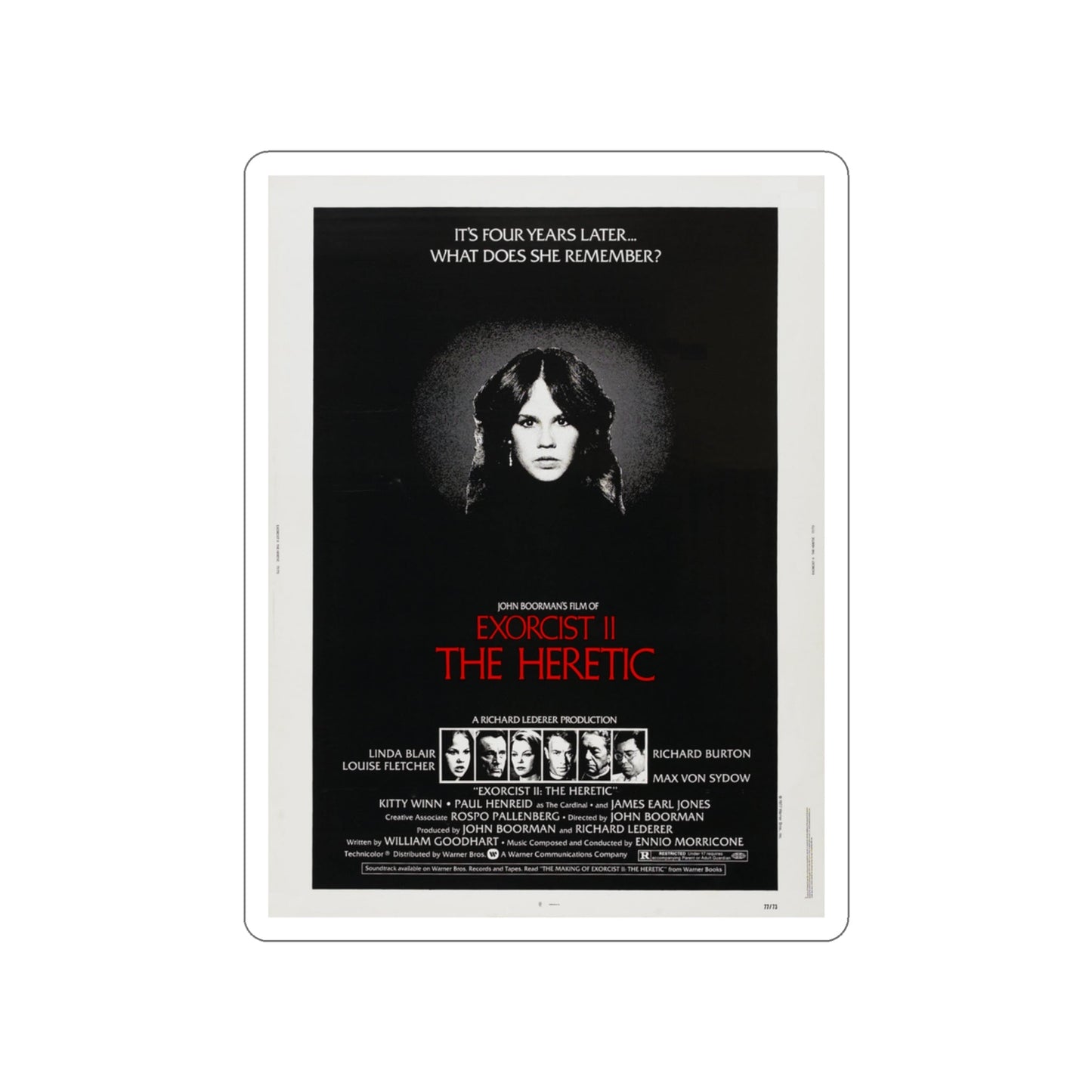 EXORCIST II THE HERETIC 1977 Movie Poster STICKER Vinyl Die-Cut Decal-3 Inch-The Sticker Space