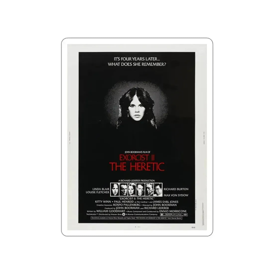 EXORCIST II THE HERETIC 1977 Movie Poster STICKER Vinyl Die-Cut Decal 3 Inch - The Sticker Space