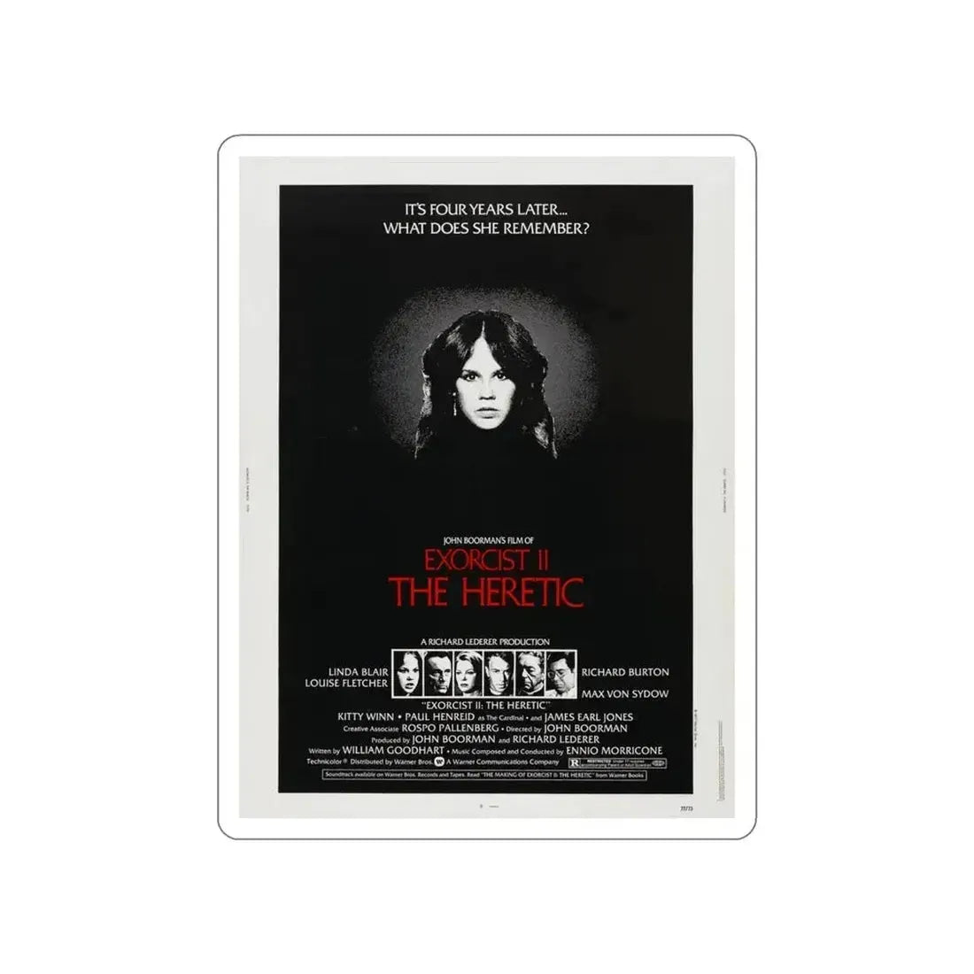 EXORCIST II THE HERETIC 1977 Movie Poster STICKER Vinyl Die-Cut Decal 4 Inch - The Sticker Space