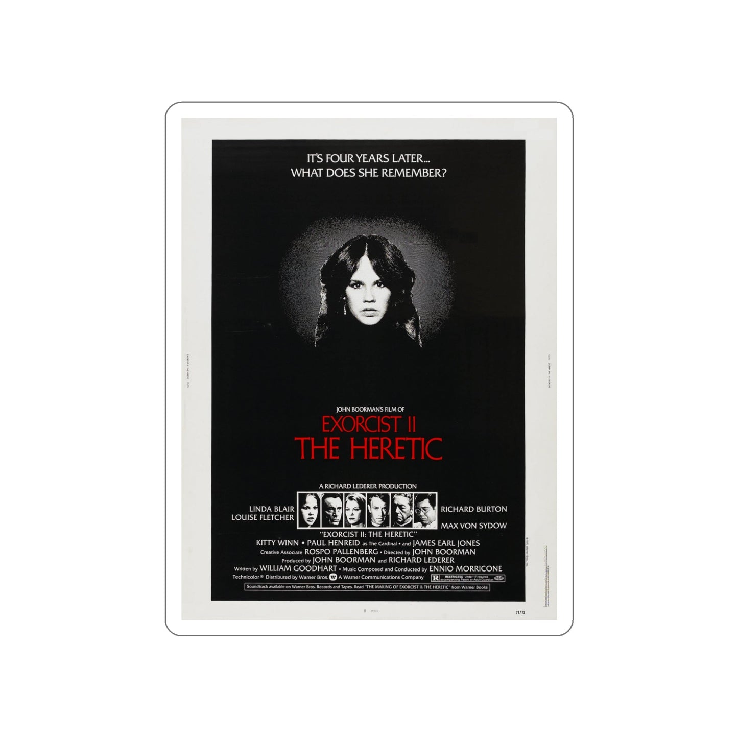 EXORCIST II THE HERETIC 1977 Movie Poster STICKER Vinyl Die-Cut Decal-5 Inch-The Sticker Space