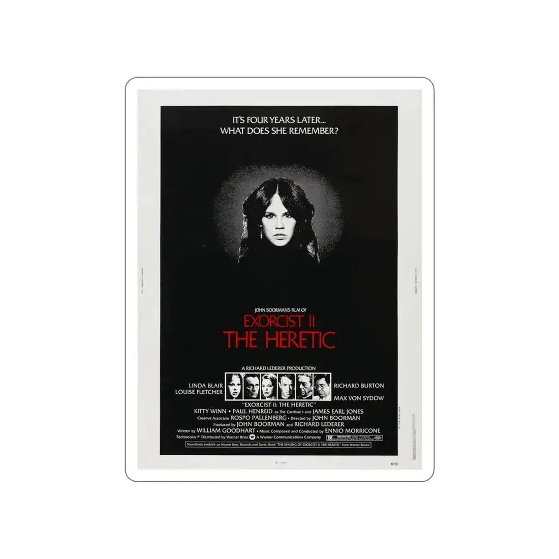 EXORCIST II THE HERETIC 1977 Movie Poster STICKER Vinyl Die-Cut Decal 5 Inch - The Sticker Space