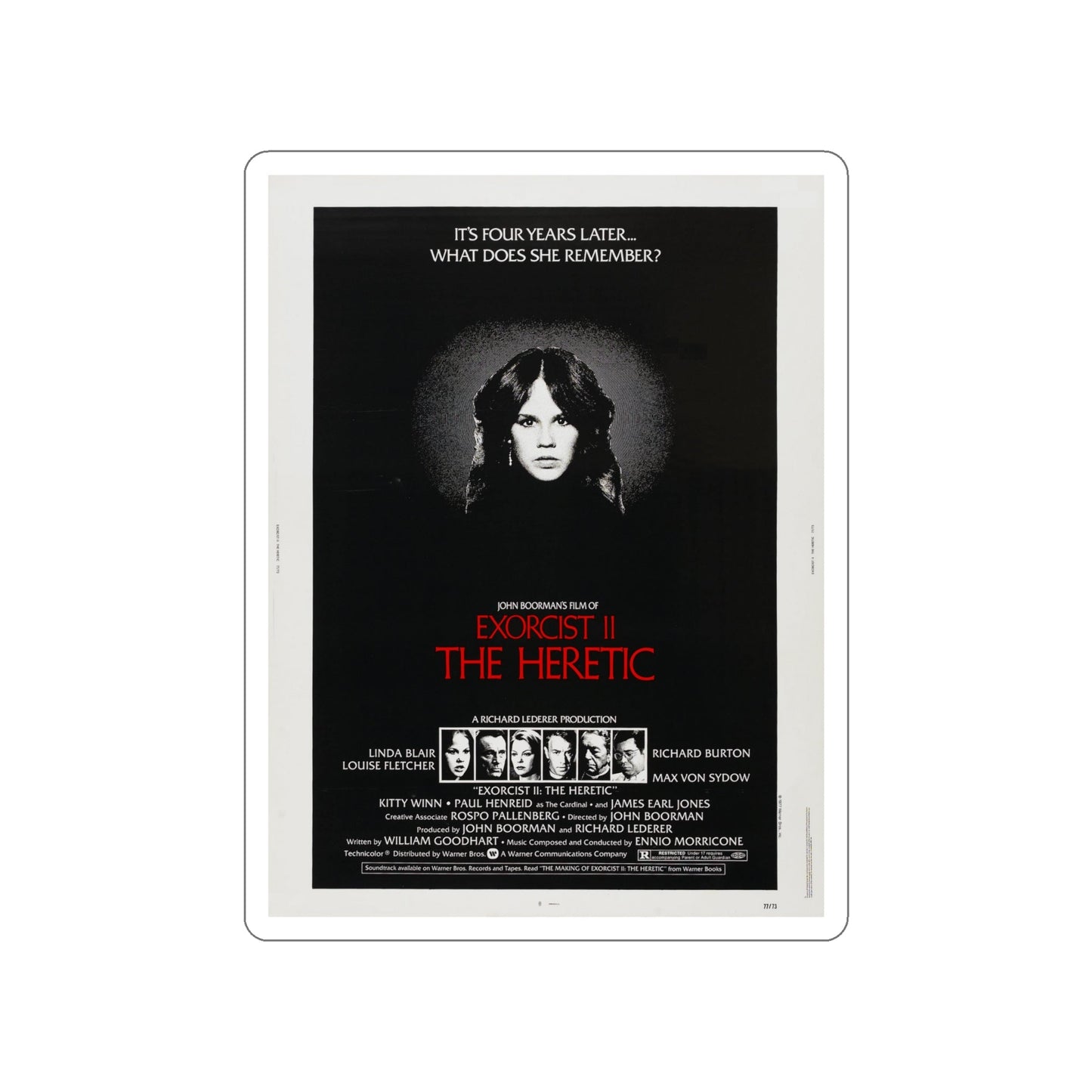 EXORCIST II THE HERETIC 1977 Movie Poster STICKER Vinyl Die-Cut Decal-6 Inch-The Sticker Space