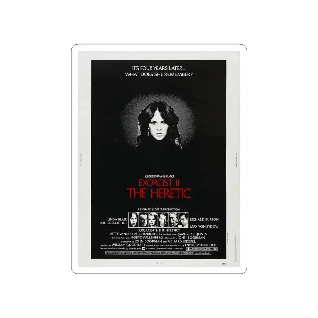 EXORCIST II THE HERETIC 1977 Movie Poster STICKER Vinyl Die-Cut Decal - The Sticker Space
