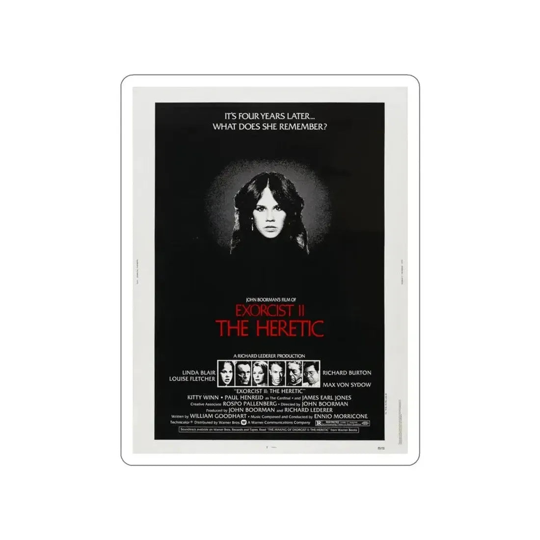 EXORCIST II THE HERETIC 1977 Movie Poster STICKER Vinyl Die-Cut Decal - The Sticker Space