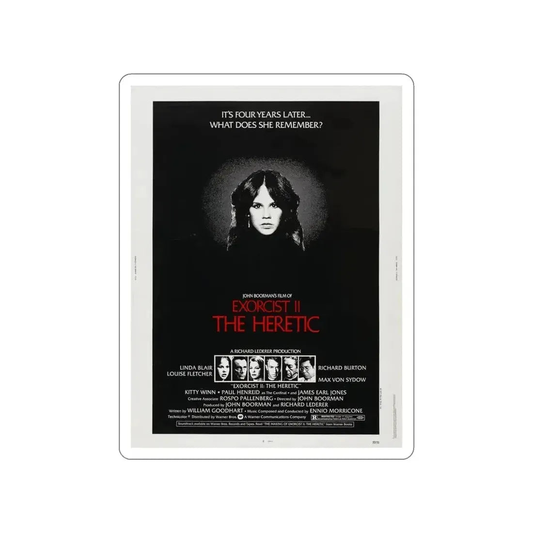 EXORCIST II THE HERETIC 1977 Movie Poster STICKER Vinyl Die-Cut Decal - The Sticker Space