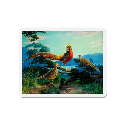Exotic Birds (Magazine Illustration) Refrigerator Magnet 5 Inch Die-Cut - The Sticker Space