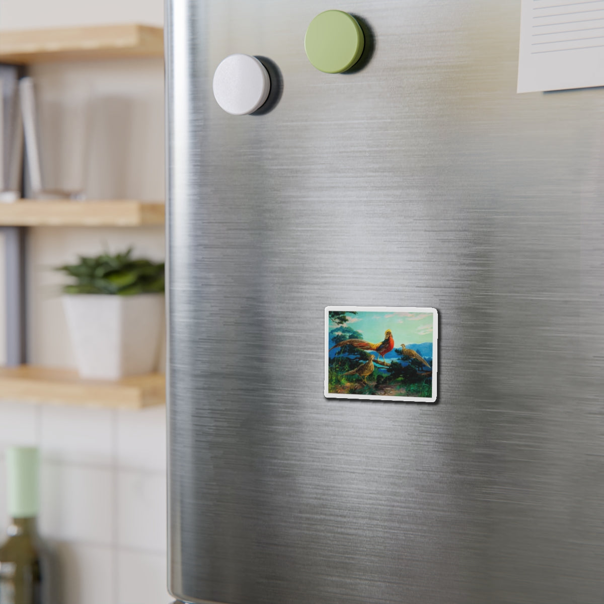 Exotic Birds (Magazine Illustration) Refrigerator Magnet-The Sticker Space