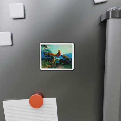 Exotic Birds (Magazine Illustration) Refrigerator Magnet-The Sticker Space