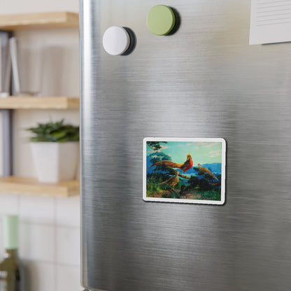 Exotic Birds (Magazine Illustration) Refrigerator Magnet-The Sticker Space