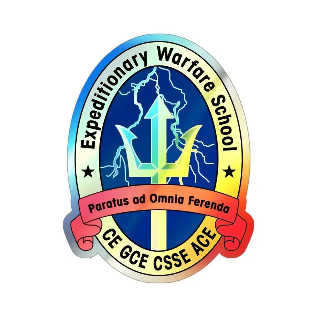 Exp War School (USMC) Holographic STICKER Die-Cut Vinyl Decal 3 Inch Holographic - The Sticker Space
