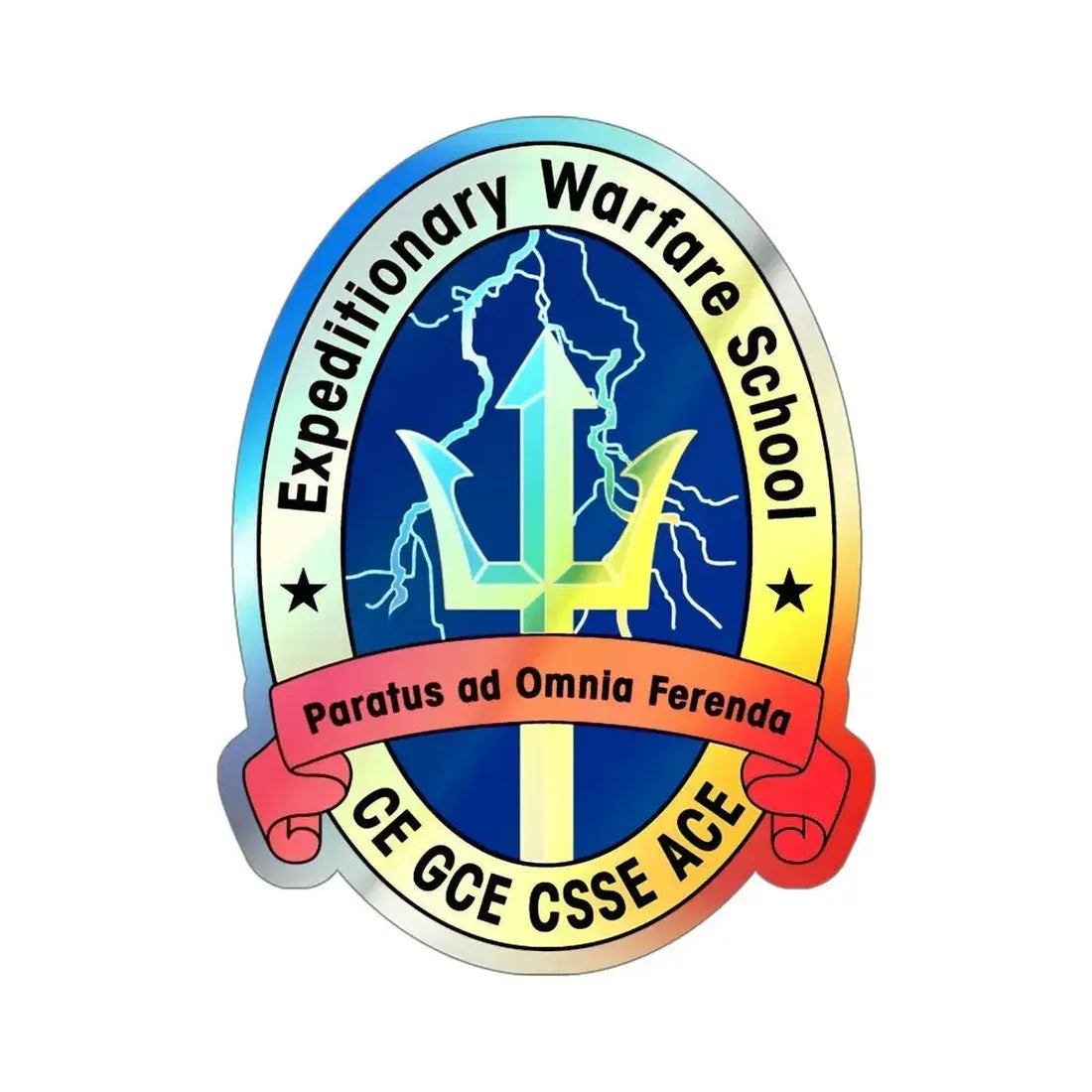 Exp War School (USMC) Holographic STICKER Die-Cut Vinyl Decal 6 Inch Holographic - The Sticker Space