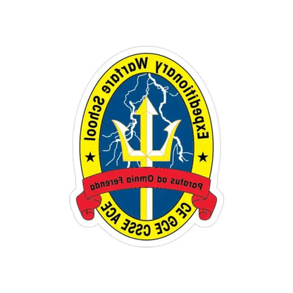 Exp War School (USMC) REVERSE PRINT Transparent Die-Cut STICKER 2 Inch Die-Cut Transparent - The Sticker Space