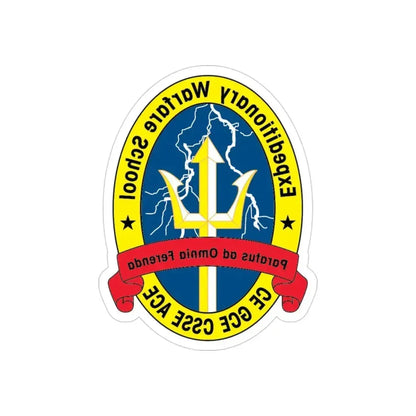 Exp War School (USMC) REVERSE PRINT Transparent Die-Cut STICKER 3 Inch Die-Cut Transparent - The Sticker Space