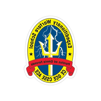 Exp War School (USMC) REVERSE PRINT Transparent Die-Cut STICKER 6 Inch Die-Cut Transparent - The Sticker Space