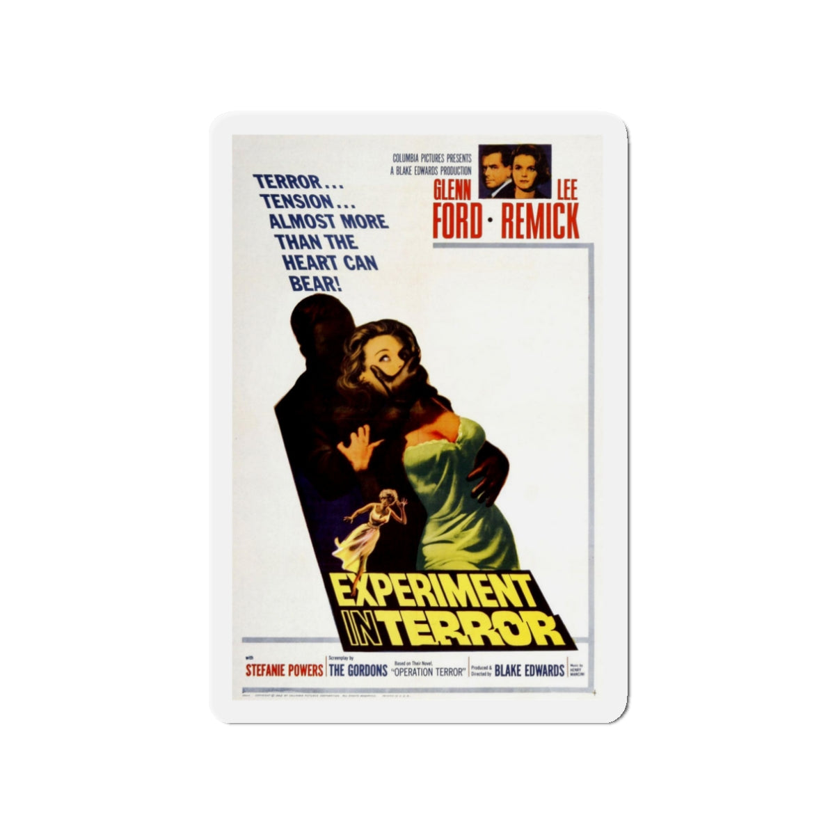 EXPERIMENT IN TERROR 1962 Movie Poster - Die-Cut Magnet-3" x 3"-The Sticker Space