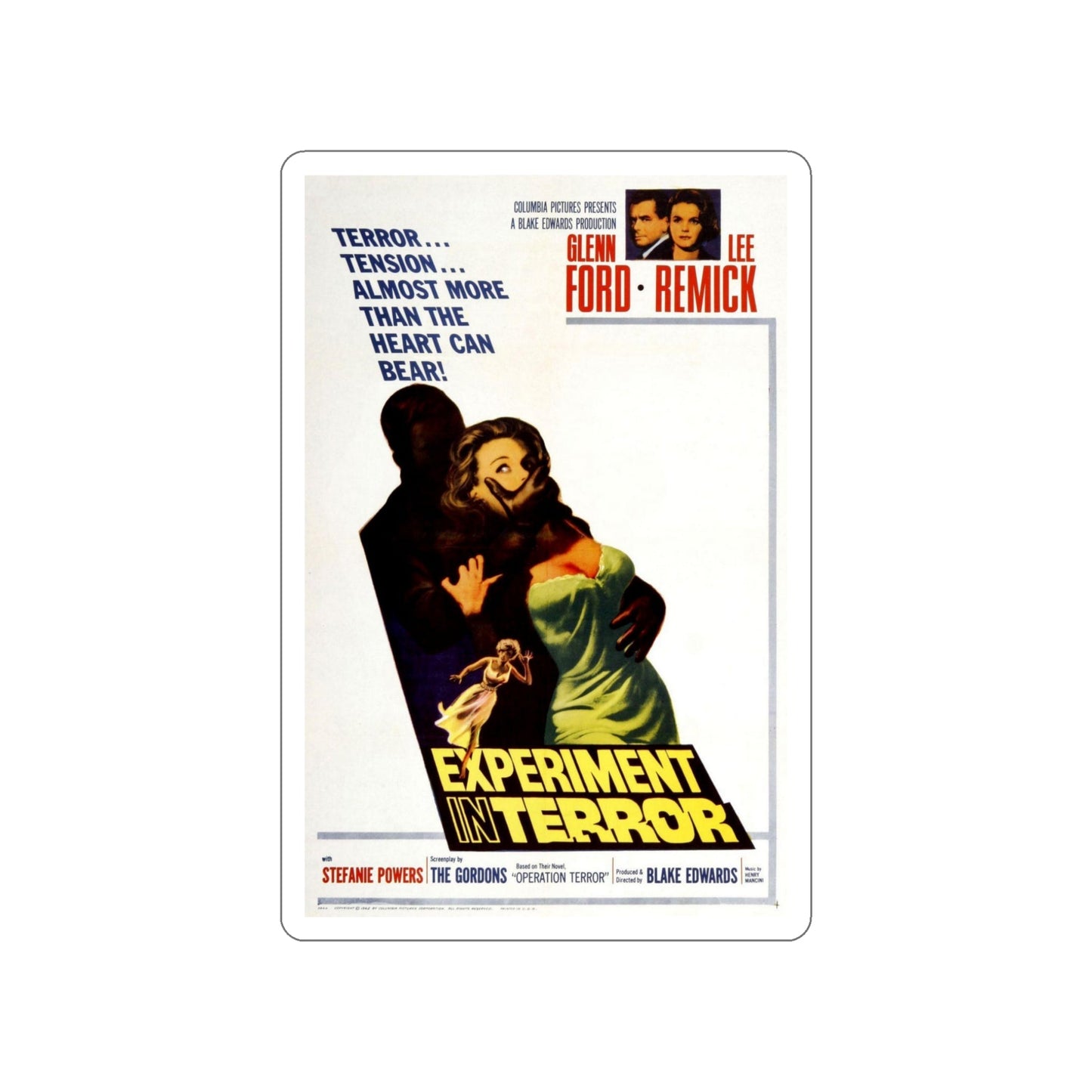 EXPERIMENT IN TERROR 1962 Movie Poster STICKER Vinyl Die-Cut Decal-5 Inch-The Sticker Space