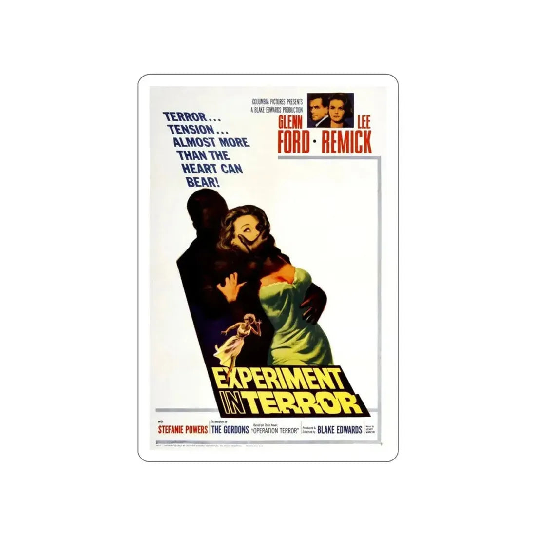 EXPERIMENT IN TERROR 1962 Movie Poster STICKER Vinyl Die-Cut Decal - The Sticker Space