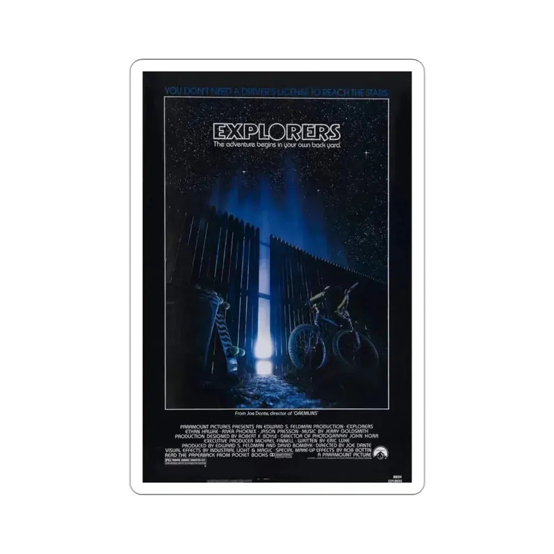 Explorers 1985 Movie Poster STICKER Vinyl Die-Cut Decal 3 Inch - The Sticker Space