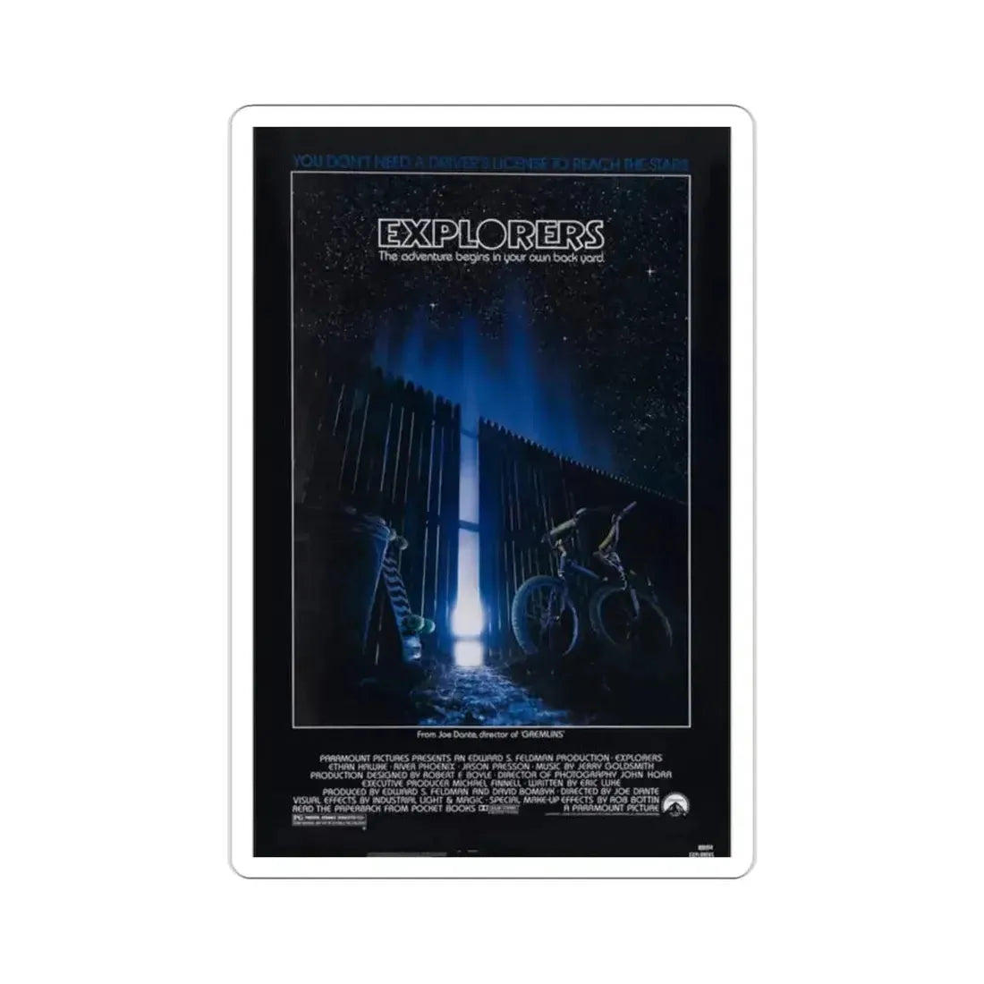 Explorers 1985 Movie Poster STICKER Vinyl Die-Cut Decal - The Sticker Space