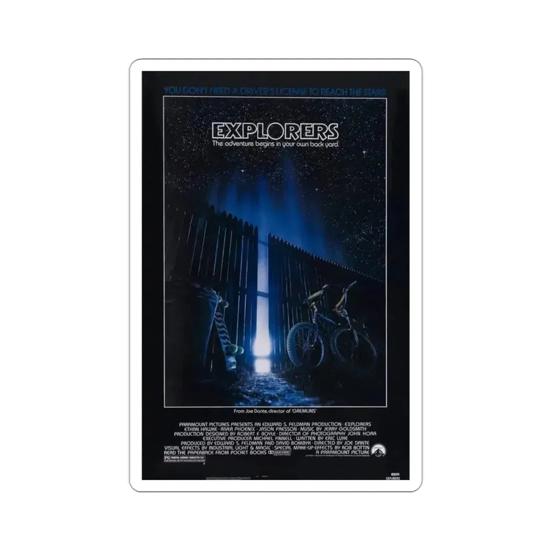 Explorers 1985 Movie Poster STICKER Vinyl Die-Cut Decal - The Sticker Space