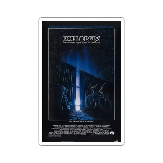 Explorers 1985 Movie Poster - STICKER Vinyl Kiss-Cut Decal 2 Inch White - The Sticker Space