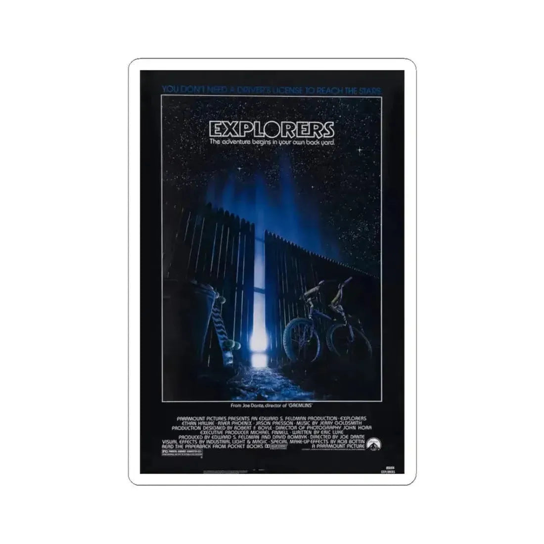 Explorers 1985 Movie Poster - STICKER Vinyl Kiss-Cut Decal 3 Inch White - The Sticker Space