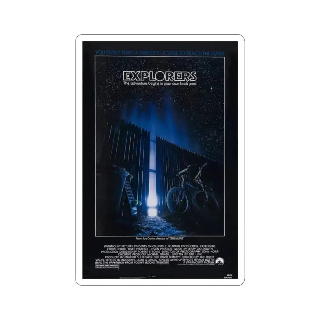 Explorers 1985 Movie Poster - STICKER Vinyl Kiss-Cut Decal 4 Inch White - The Sticker Space