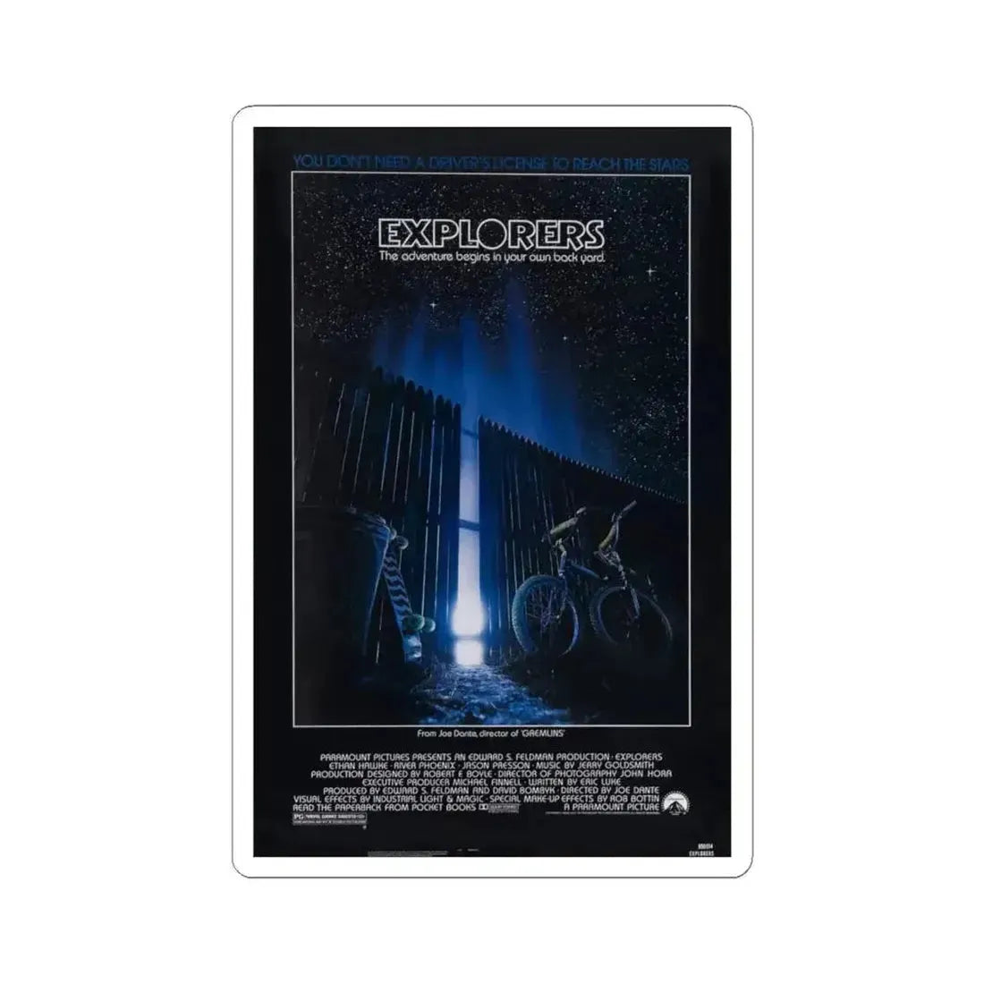 Explorers 1985 Movie Poster - STICKER Vinyl Kiss-Cut Decal 6 Inch White - The Sticker Space
