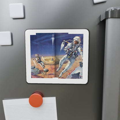 Exploring on Mars, half a year from home (Magazine Illustration) Refrigerator Magnet-The Sticker Space