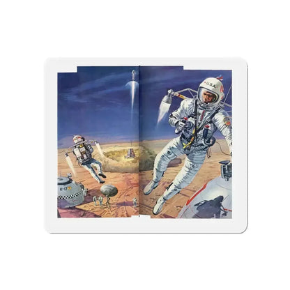 Exploring on Mars, half a year from home (Magazine Illustration) Refrigerator Magnet - The Sticker Space