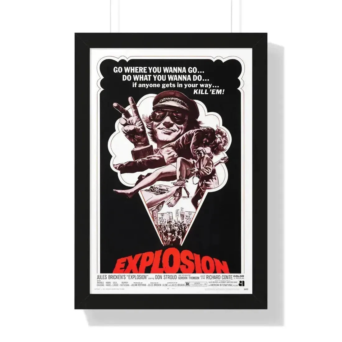 EXPLOSION 1969 - Framed Movie Poster 16″ x 24″ Black - The Sticker Space