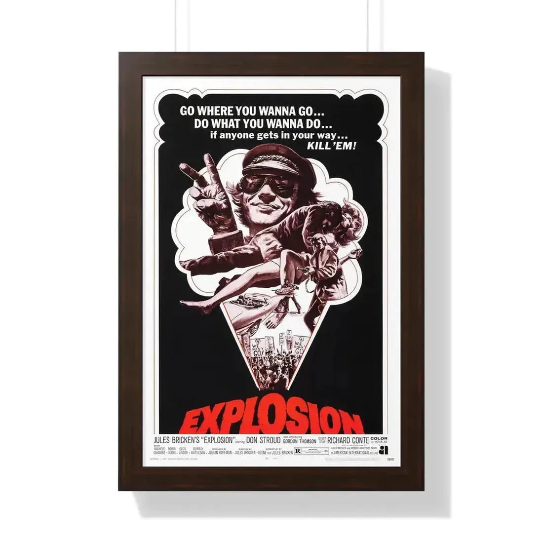 EXPLOSION 1969 - Framed Movie Poster 16″ x 24″ Walnut - The Sticker Space