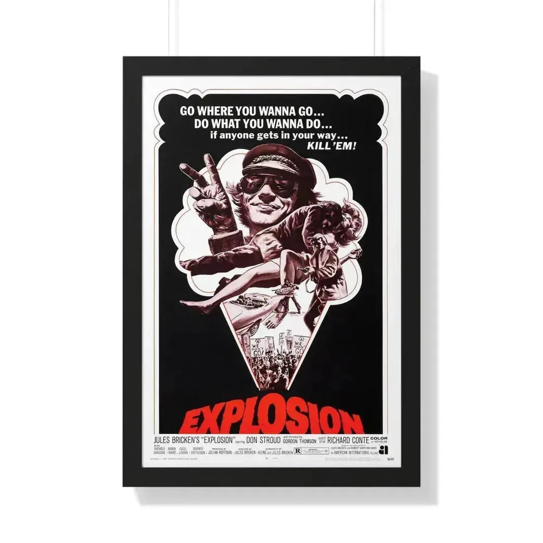 EXPLOSION 1969 - Framed Movie Poster 20" x 30" Black - The Sticker Space