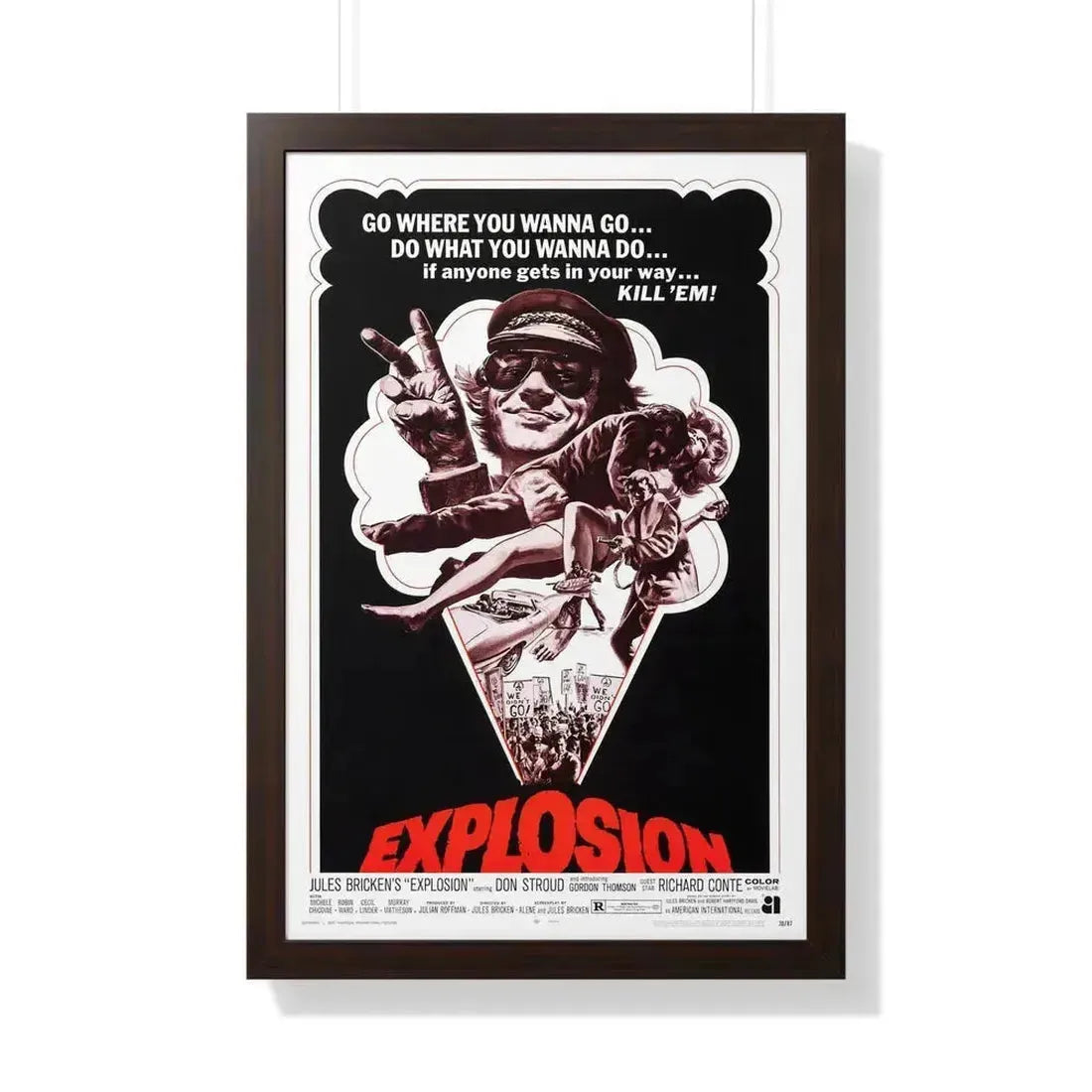 EXPLOSION 1969 - Framed Movie Poster 20" x 30" Walnut - The Sticker Space