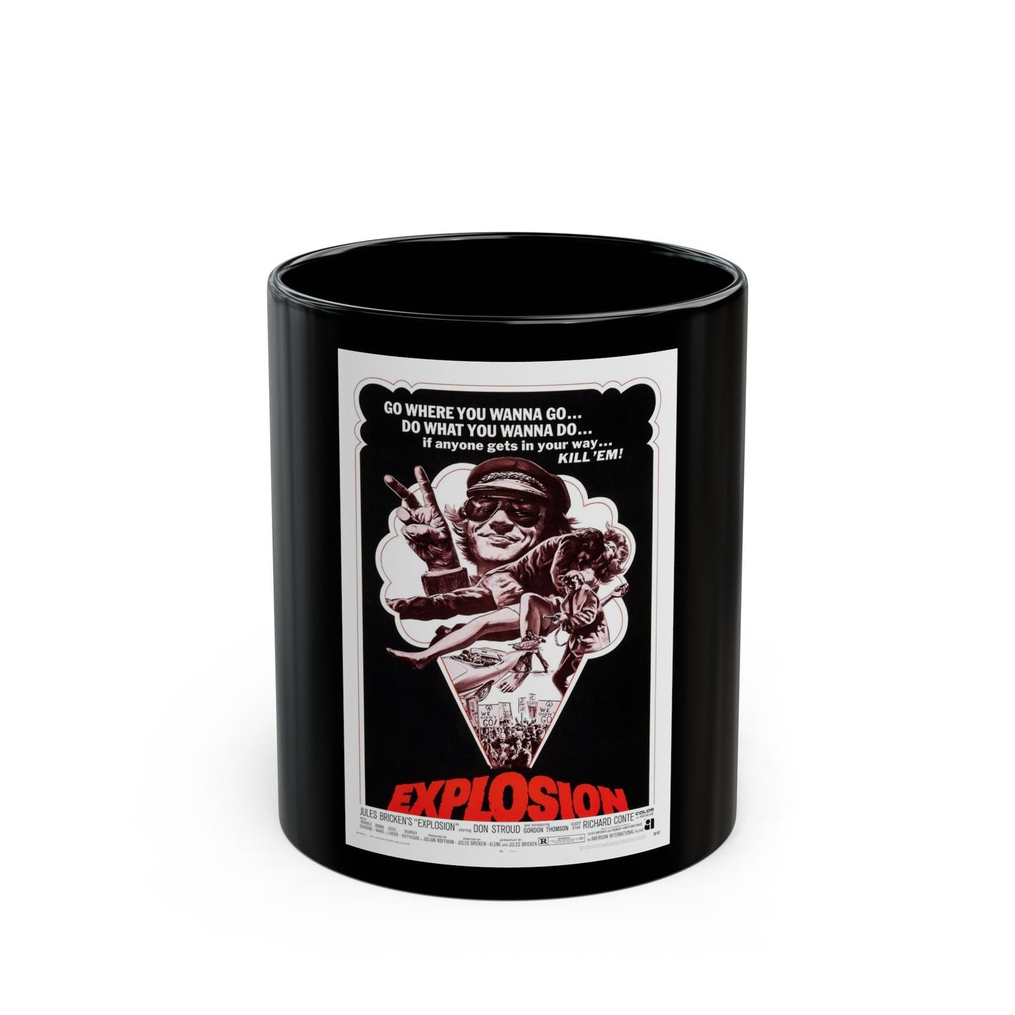 EXPLOSION 1969 Movie Poster - Black Coffee Mug-11oz-The Sticker Space