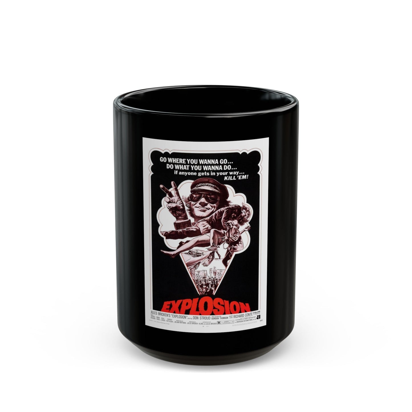 EXPLOSION 1969 Movie Poster - Black Coffee Mug-15oz-The Sticker Space