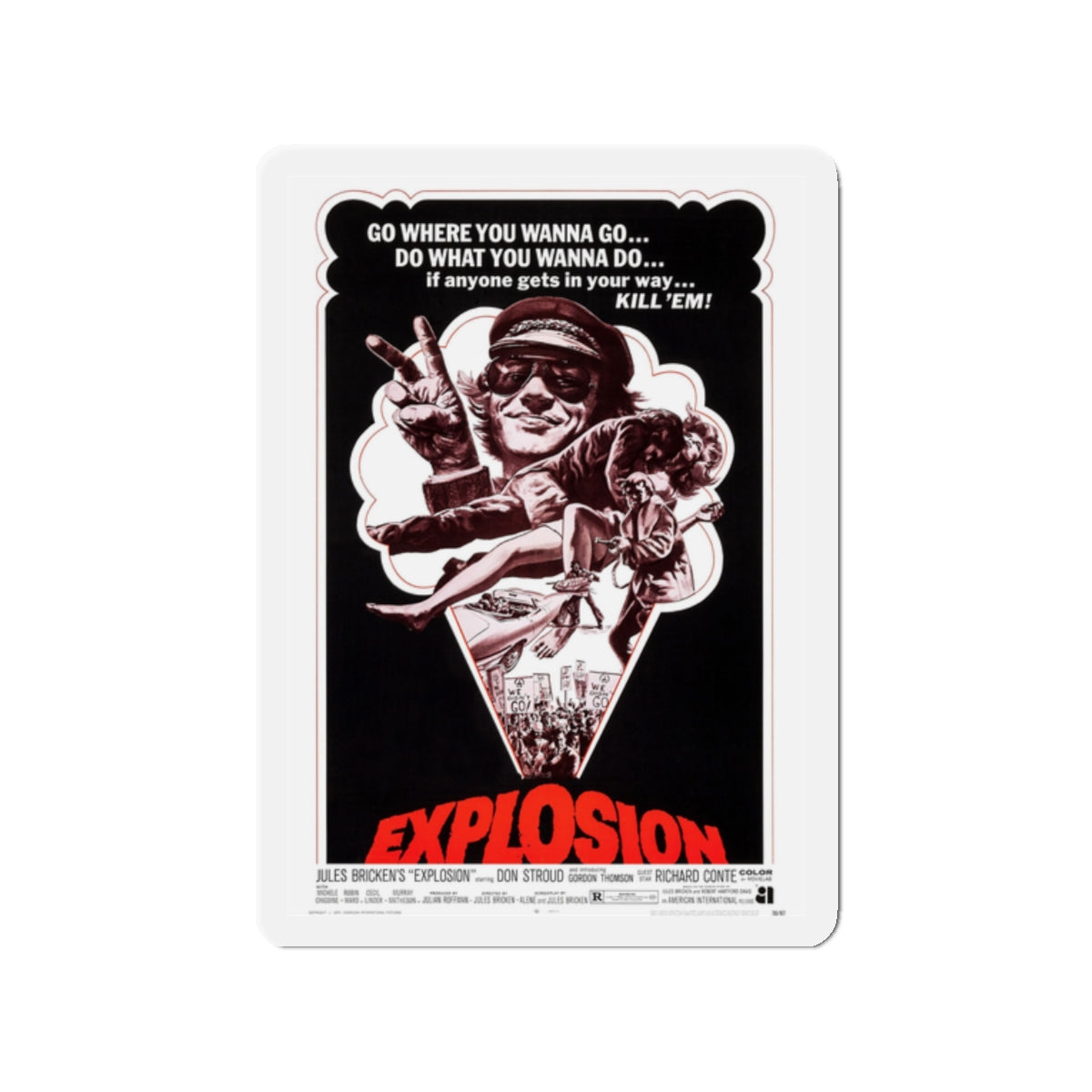 EXPLOSION 1969 Movie Poster - Die-Cut Magnet-2" x 2"-The Sticker Space