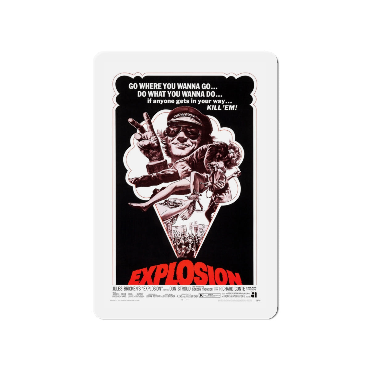 EXPLOSION 1969 Movie Poster - Die-Cut Magnet-4" x 4"-The Sticker Space