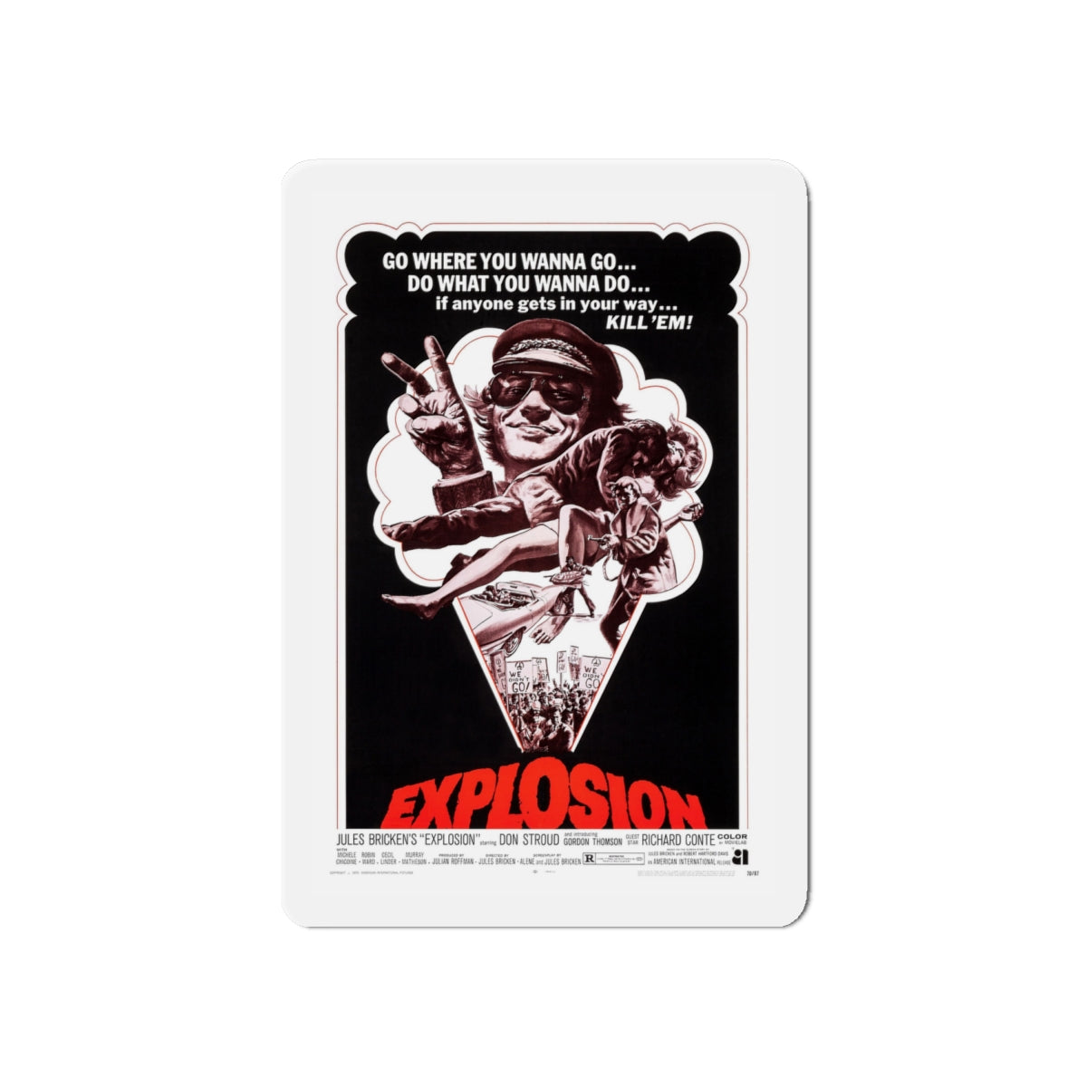 EXPLOSION 1969 Movie Poster - Die-Cut Magnet-6 × 6"-The Sticker Space