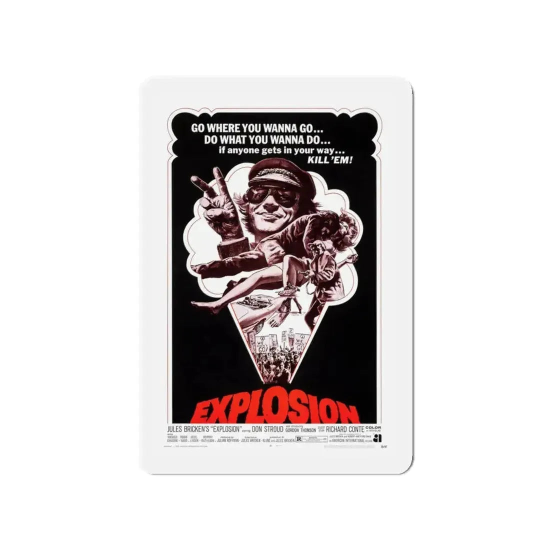 EXPLOSION 1969 Movie Poster - Refrigerator Magnet 4 Inch - The Sticker Space