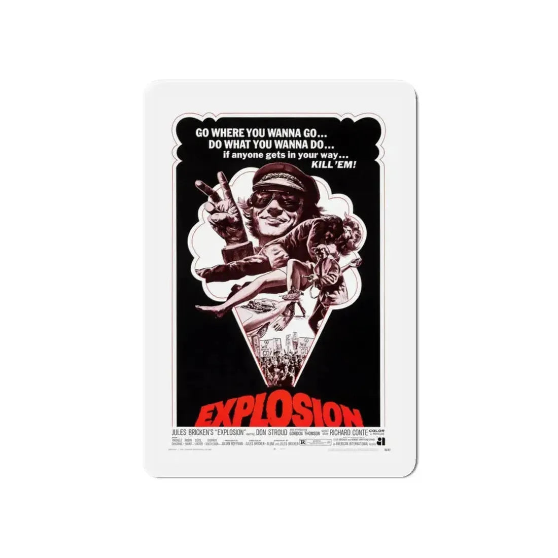 EXPLOSION 1969 Movie Poster - Refrigerator Magnet 5 Inch - The Sticker Space