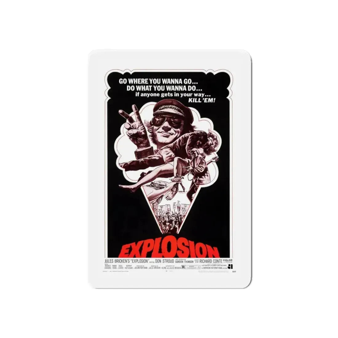 EXPLOSION 1969 Movie Poster - Refrigerator Magnet 6 Inch - The Sticker Space