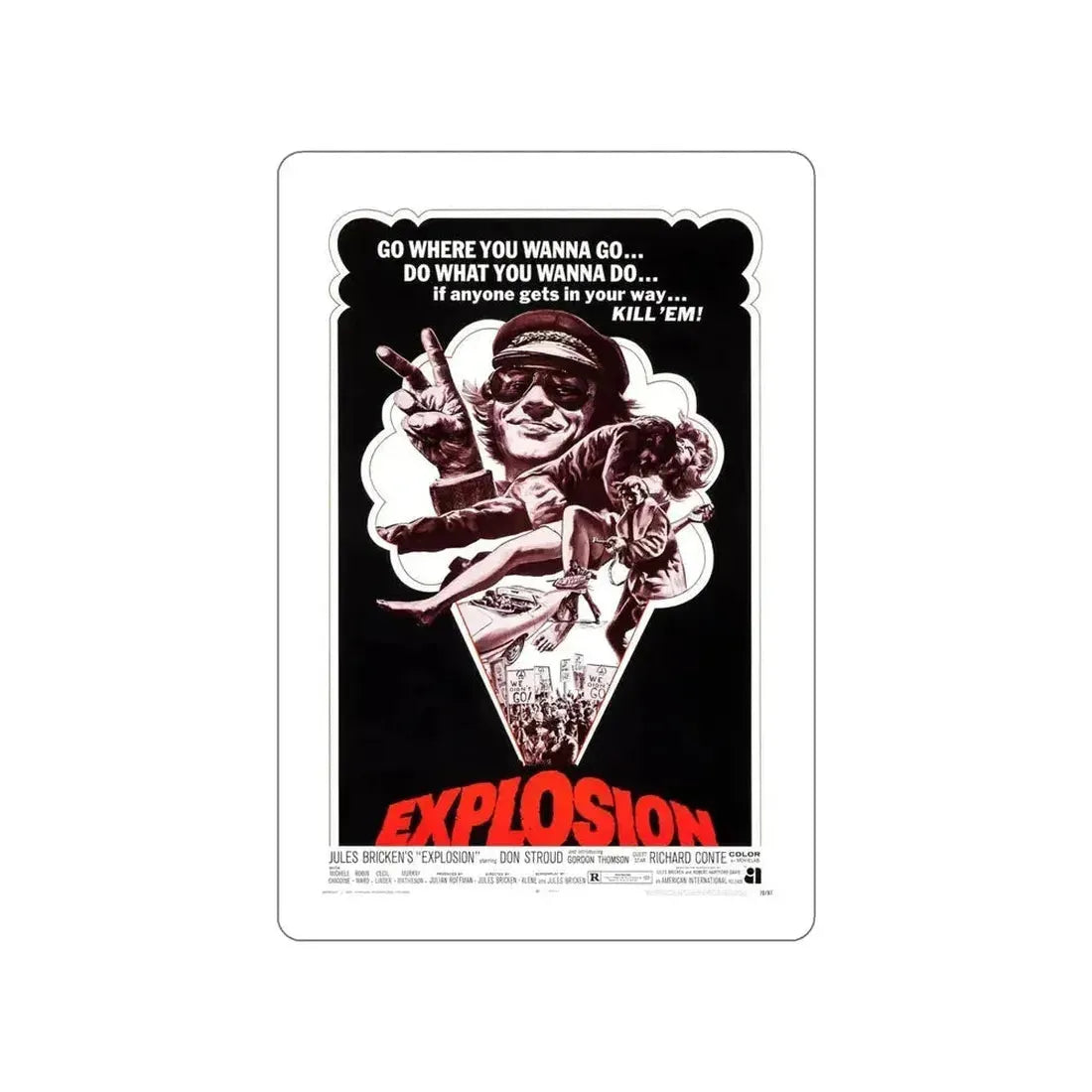 EXPLOSION 1969 Movie Poster STICKER Vinyl Die-Cut Decal 6 Inch - The Sticker Space