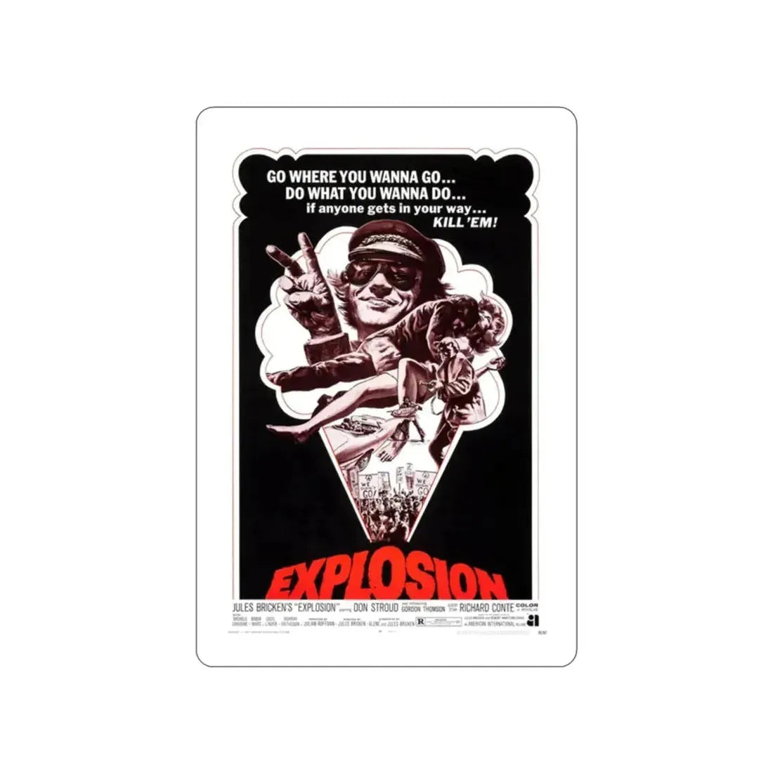 EXPLOSION 1969 Movie Poster STICKER Vinyl Die-Cut Decal - The Sticker Space